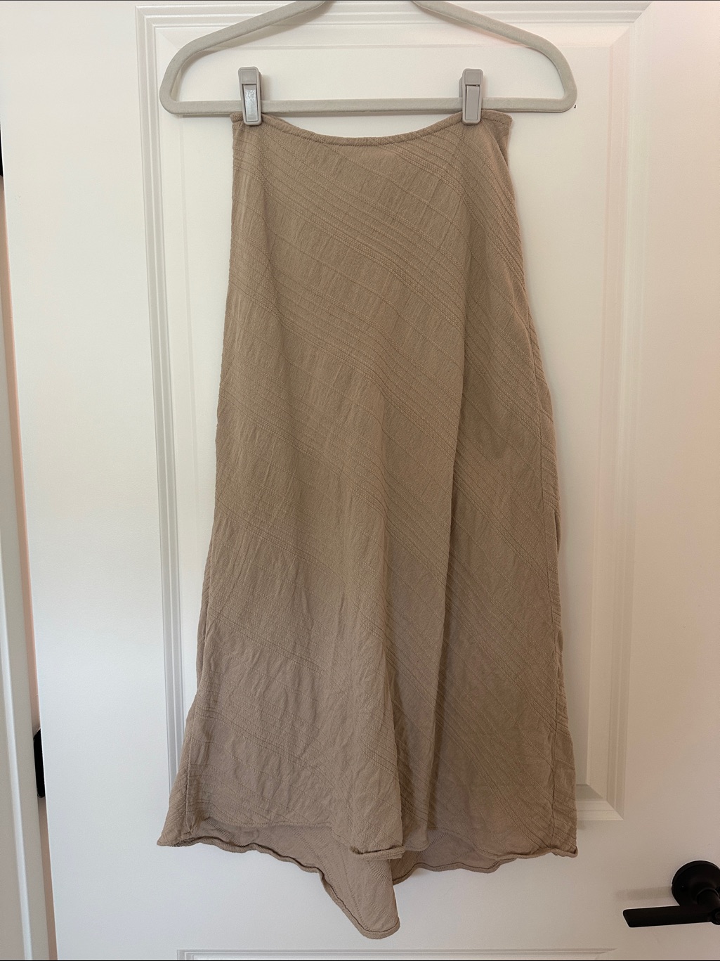 Beige Textured A-Line Women's Skirt